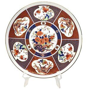 Japanese Imari Plate Fukagawa Porcelain Decorative Design Floral & Phoenix JE298